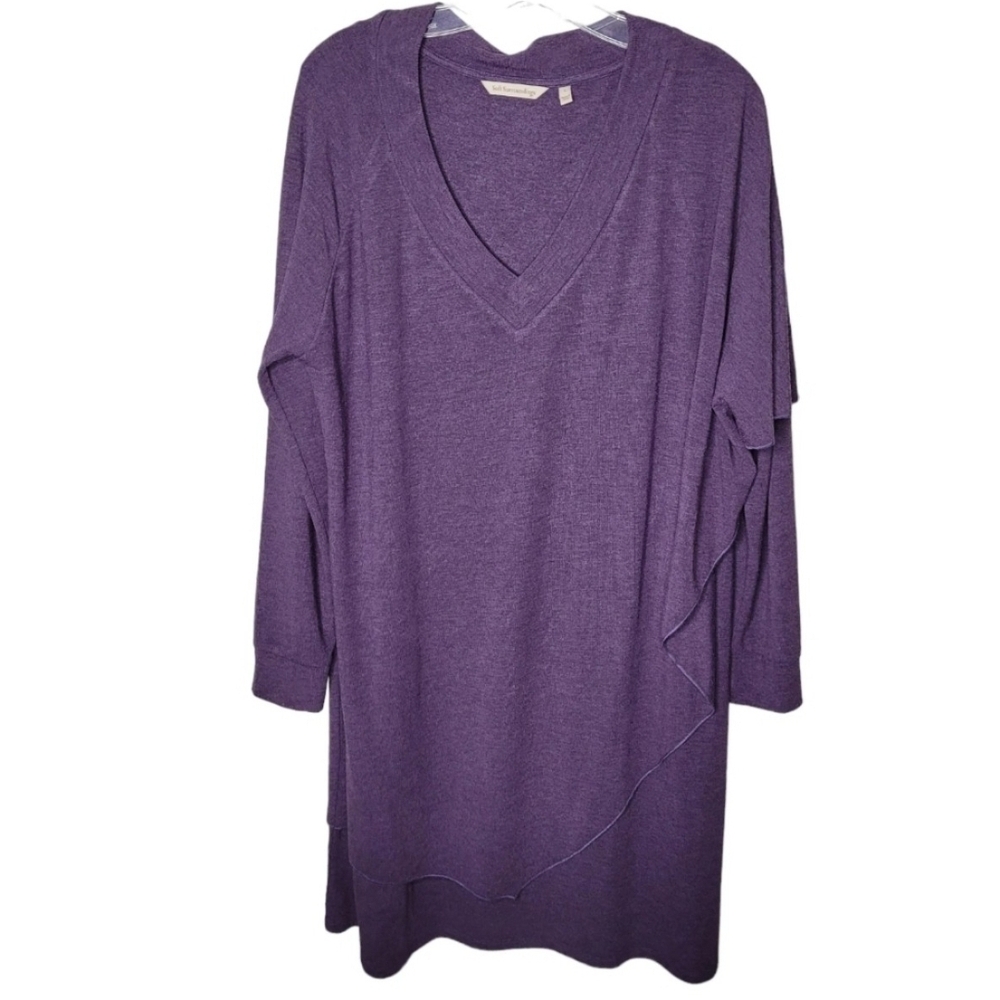 Soft SurroundingsWomens Sz XL MARLAKnit sweater LagenlookDress purple